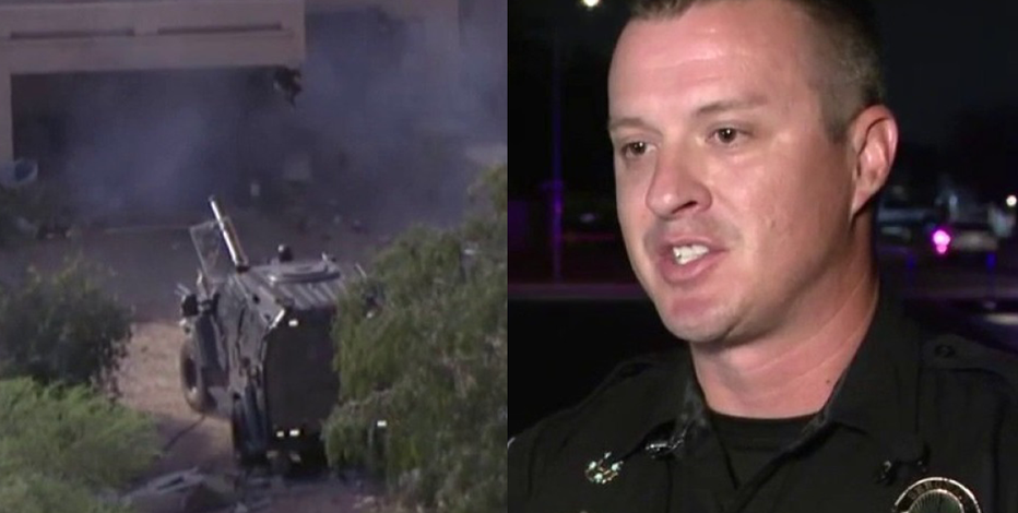 Glendale suspect barricaded after shooting at police officers