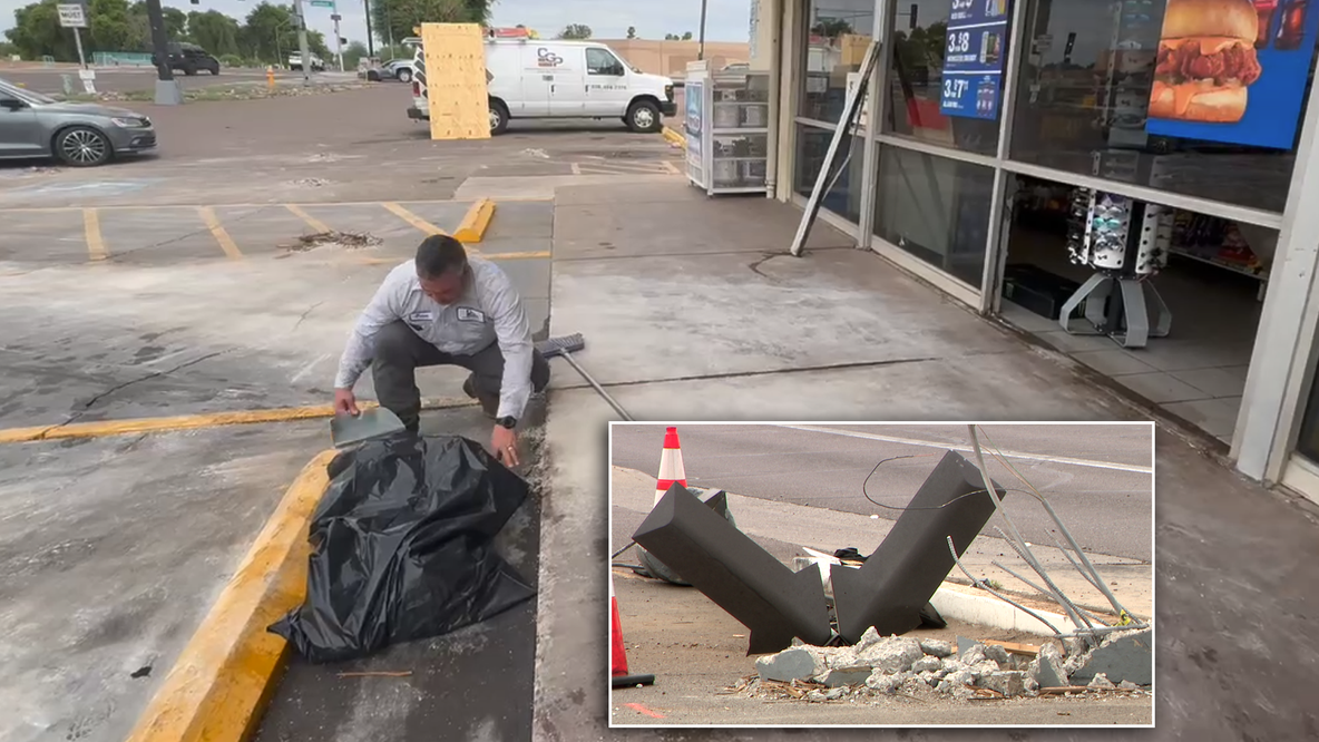 Driver knocks out power, plows into Phoenix 7-Eleven before reportedly vanishing into darkness