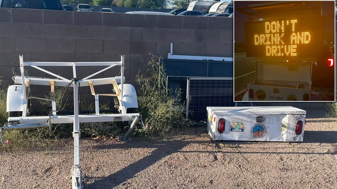 Tipsy driver plows into East Valley safety trailer actively displaying 'DON'T DRINK AND DRIVE' message: cops