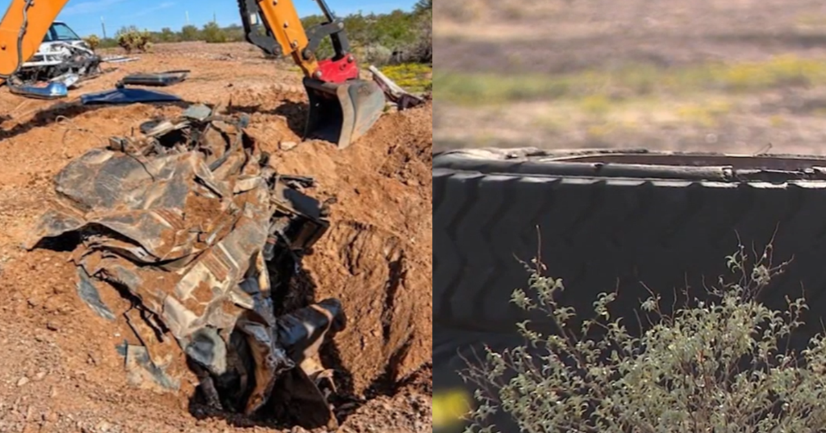 Wickenburg police arrested an elderly couple in Whispering Ranch after finding a buried car, undrivable vehicles, and car parts during a month-long investigation into an alleged chop shop operation.