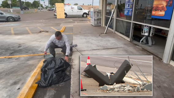 Driver knocks out power, plows into Phoenix 7-Eleven before reportedly vanishing into darkness