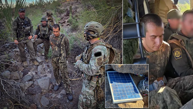 Border Patrol fast-ropes from Black Hawk helicopter to snag alleged cartel scout hiding in Arizona desert