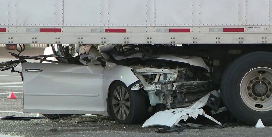 Driver killed after crashing into semi-truck in west Phoenix