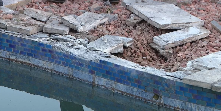 Suspected impaired driver crashes truck into Gilbert backyard pool