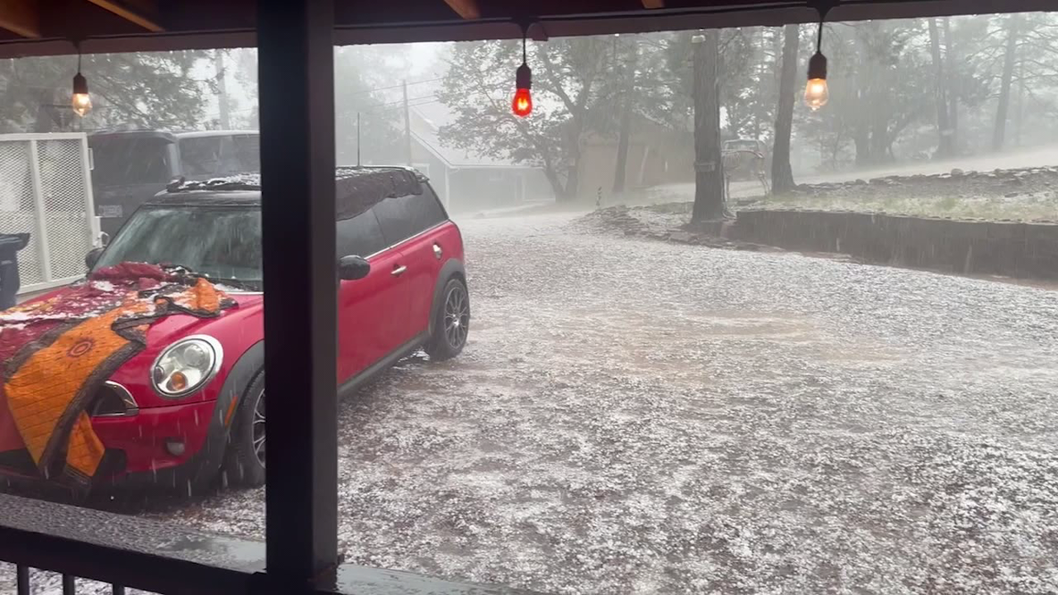 Hail and heavy rain hit Pine and Strawberry area along Mogollon Rim