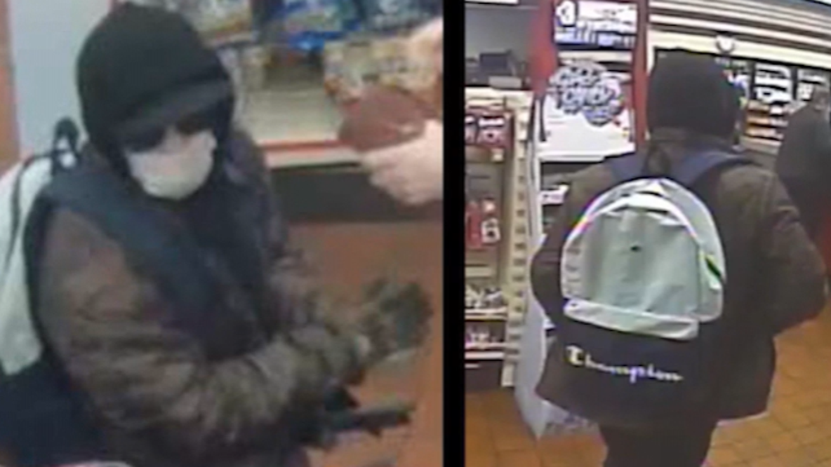 Rifle-wielding suspect sought after holding up store and customer in early morning robbery