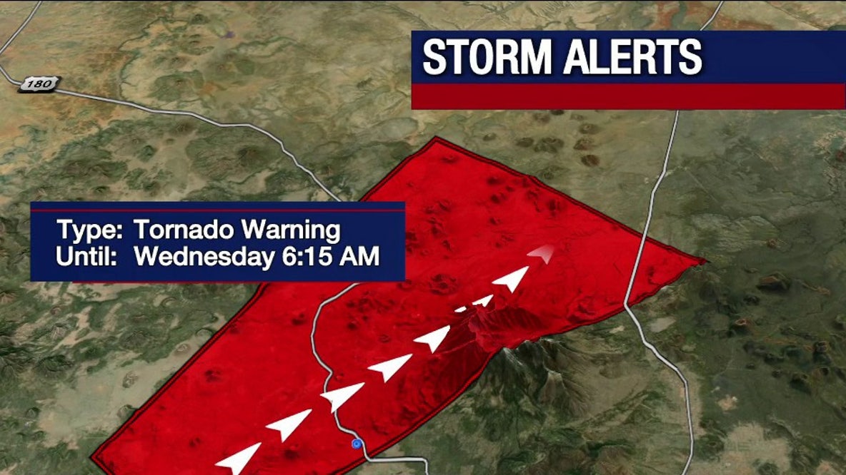 Tornado warning issued for parts of northern Arizona
