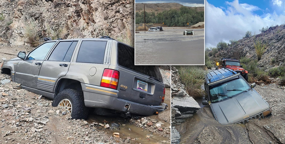 Raging Arizona flash floods sweep cars away, strand 8 motorists in back-to-back desert rescues