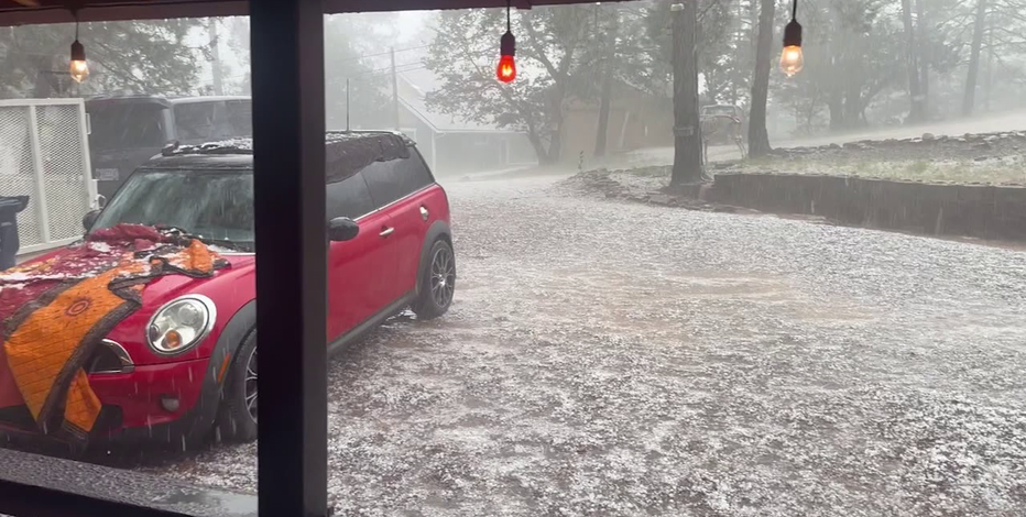 Hail and heavy rain hit Pine and Strawberry area along Mogollon Rim