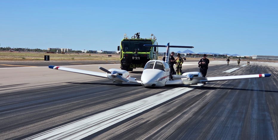 Small plane crash-lands at Mesa-Gateway Airport after landing gear issue