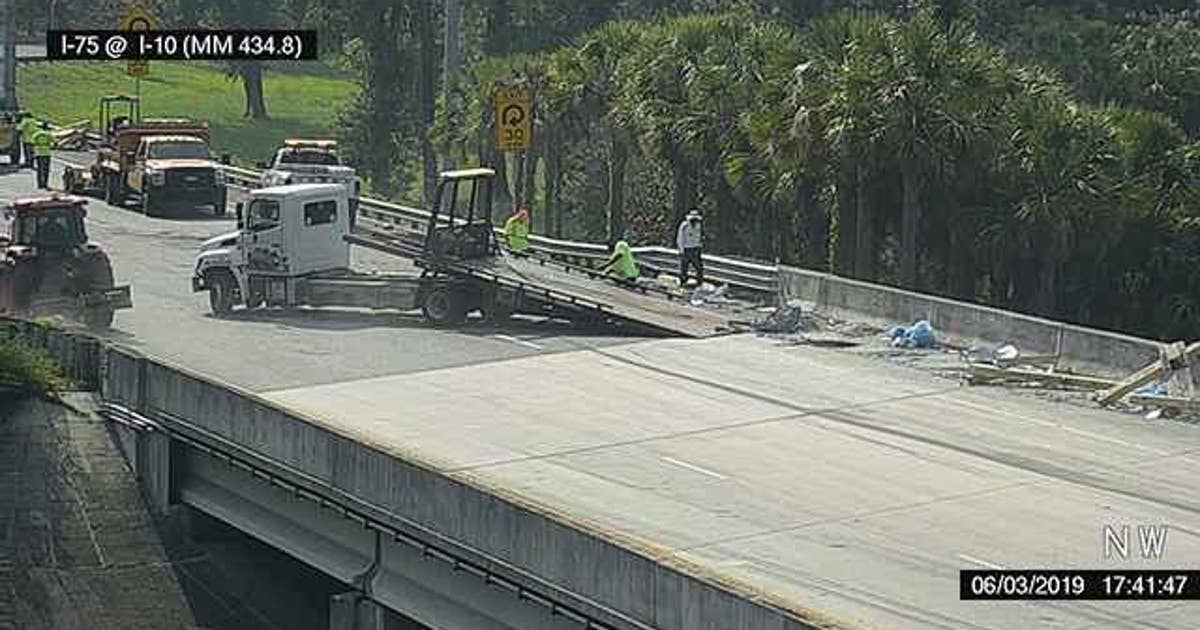I-10, I-75 closed in north Florida after truck hits overpass | FOX 13 ...