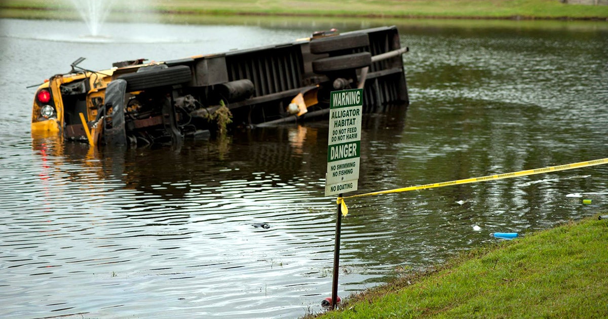 School bus overturns in Odessa pond | FOX 13 Tampa Bay