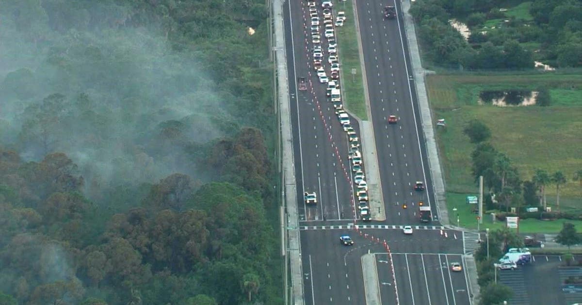Brush fire closes part of Hillsborough Avenue | FOX 13 Tampa Bay