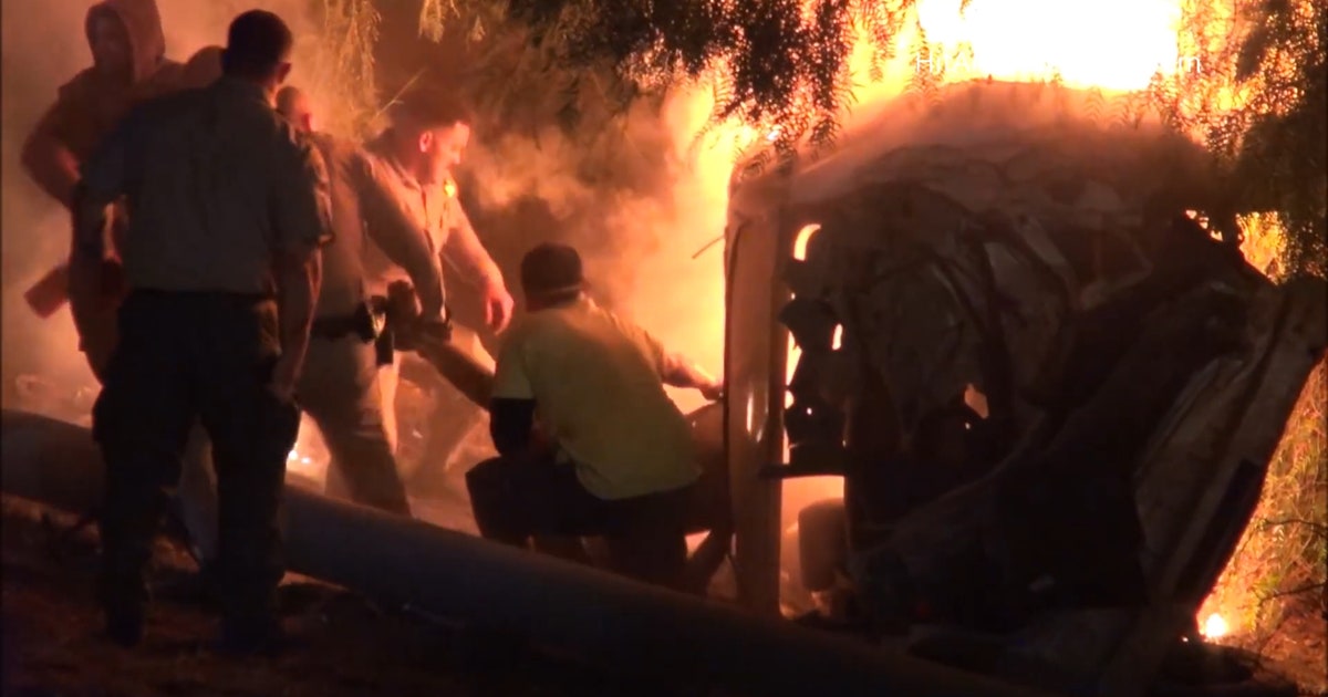 Good Samaritans rescue man from burning car in California | FOX 13 ...
