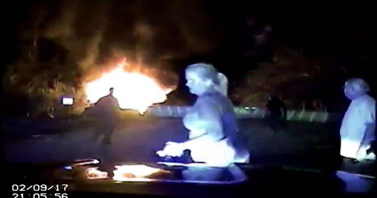 Dramatic rescue caught on police dashboard camera | FOX 13 Tampa Bay