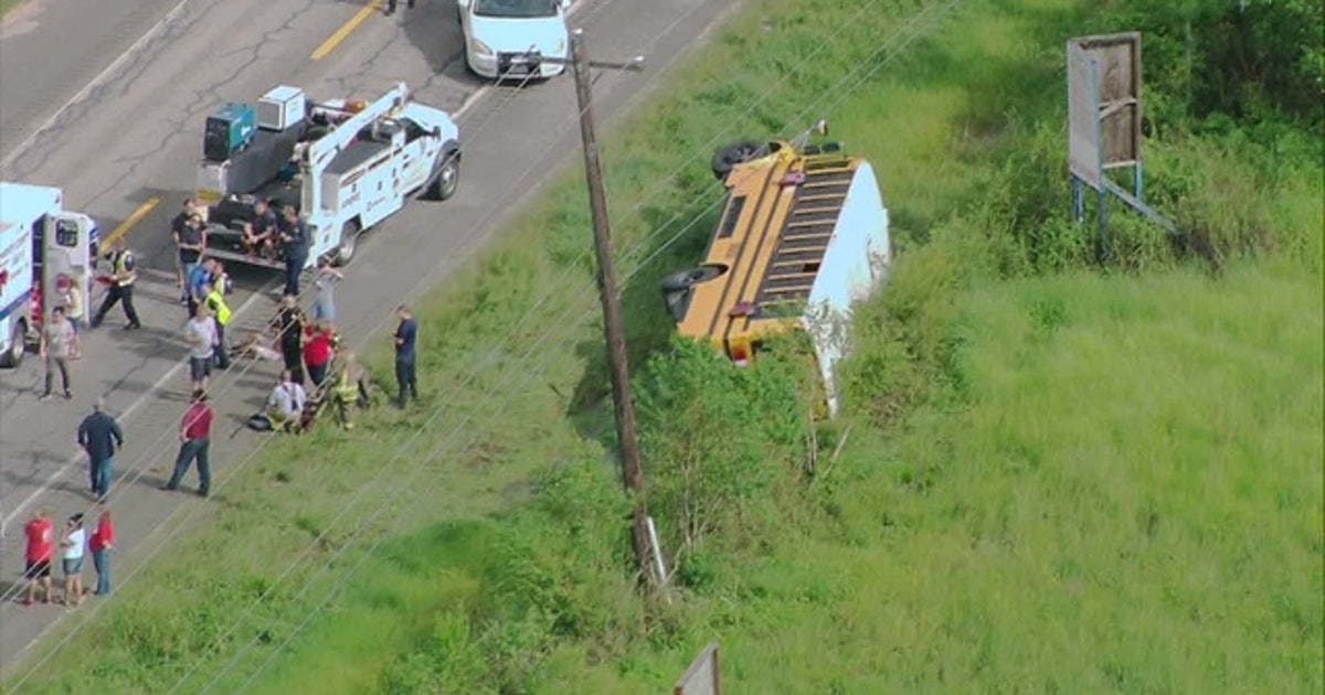 Multiple injuries reported after Crosby school bus flips | FOX 13 Tampa Bay