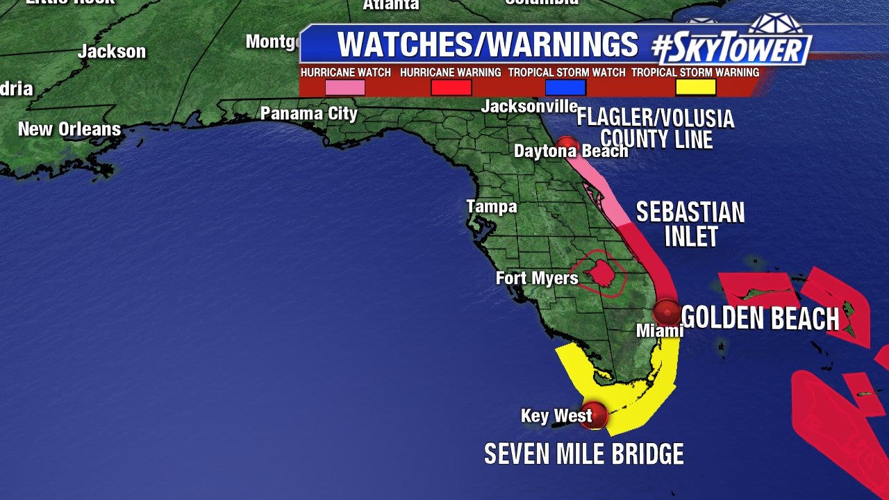 Hurricane warning area expanded for south Florida