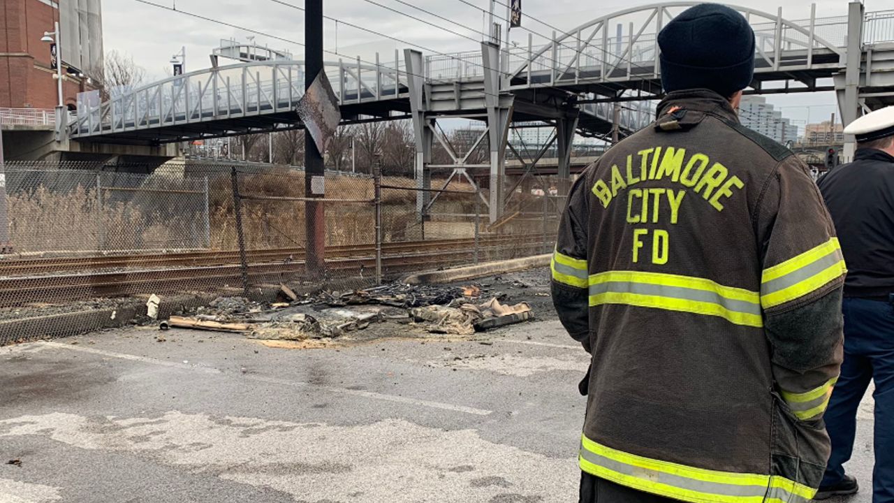Man dead after porta potty fire in Baltimore, officials say