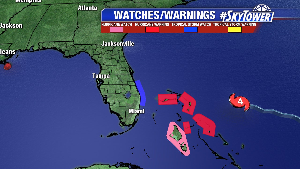 Tropical storm watches issued on Florida's east coast; Dorian expected