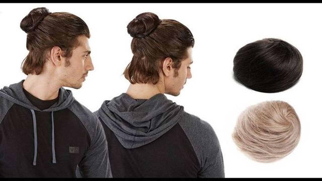 Hair trend for men: Clip-in man buns...Yes really.