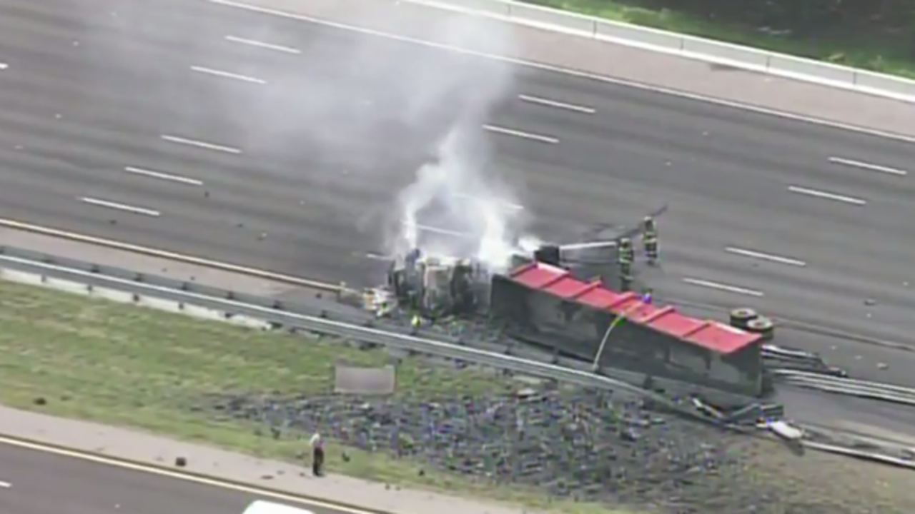 I75 lanes reopen after fiery crash