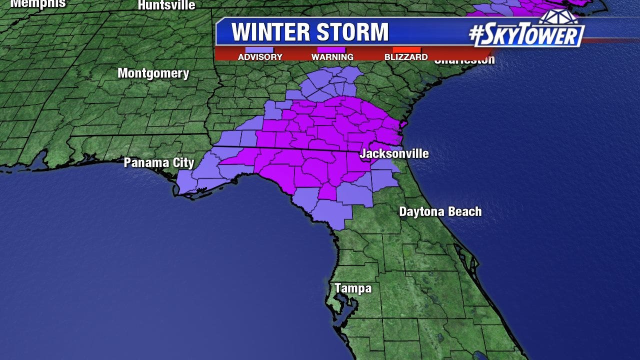 Will it snow in Florida? Winter storm warning issued for northern counties