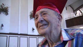 Sent to war before graduation, 95-year-old finally wears cap and gown