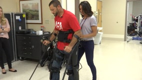 Paralyzed veteran able to walk with robotic legs at Tampa VA hospital