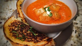 Good Day Gourmet: Provolone-Fontina grilled cheese with tomato-basil bisque