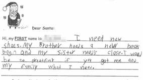 Instead of toys, kids ask Santa for families' basic needs