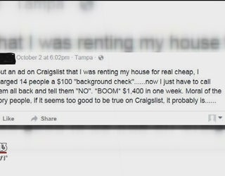 Craigslist Rental Scam Asks Victim To Pay For Background Check