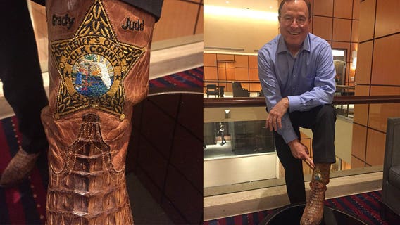 Even Sheriff Grady Judd's gator-skin boots have a badge