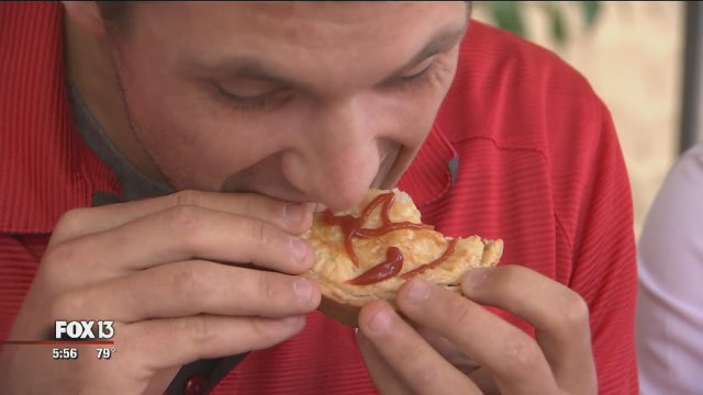 Coaches chow down on meat pies for cancer charity