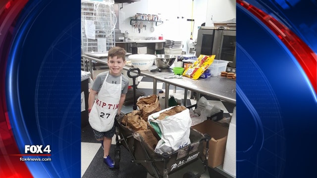 Donut shop helps North Texas boy bake cookies for sick teacher
