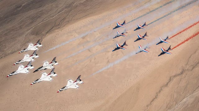Thunderbirds soar alongside Patrouille de France