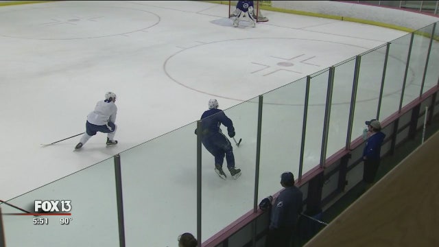 Lightning train in summer for training camp