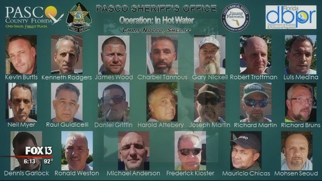 Pasco deputies bust 20 suspected of contracting without license