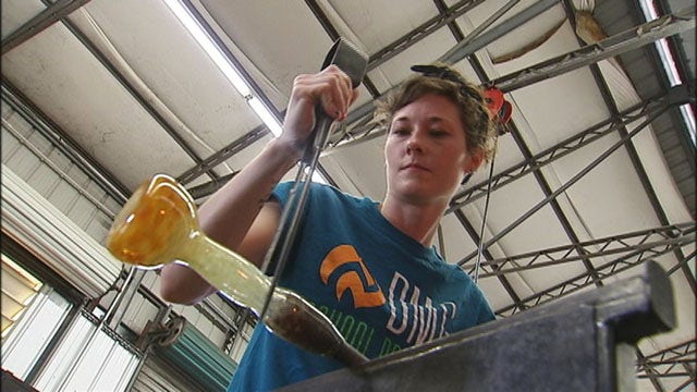 The art of glass-making inside Duncan McClellan Galleries