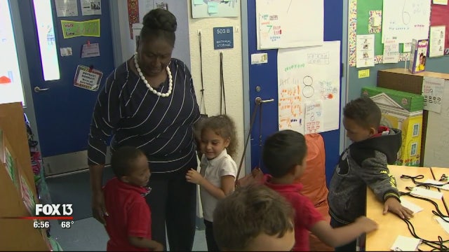 Foster grandparents help students reach goals