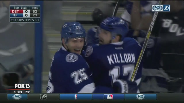 Killorn's late goal lifts Lightning over Red Wings 1-0