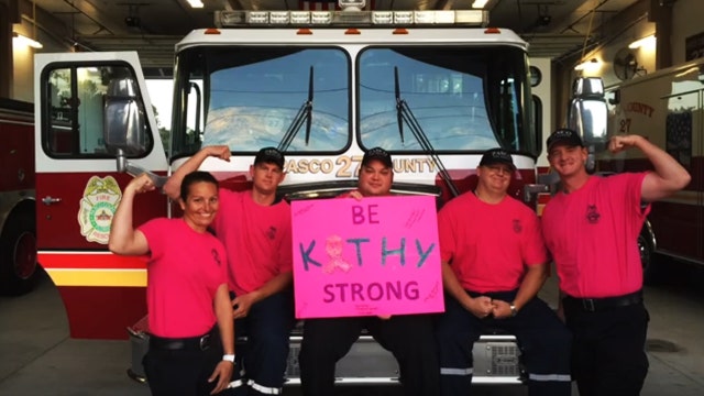 Crews create heartwarming video for fellow firefighter with breast cancer