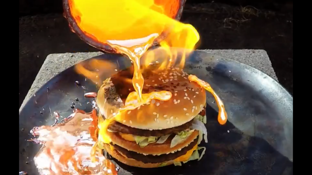 VIDEO: A Big Mac was covered with molten copper and the results are terrifying