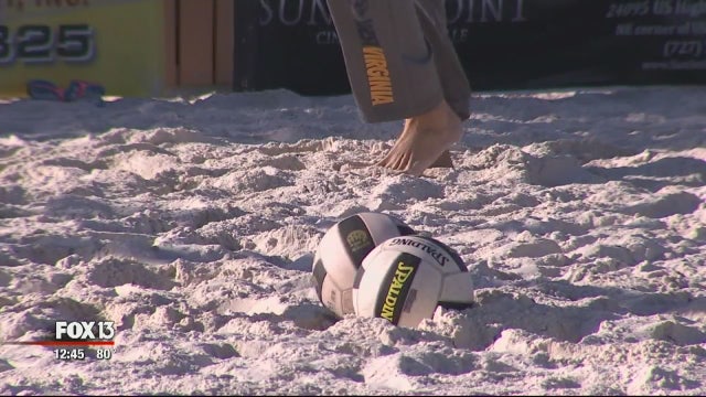 Beach volleyball team raising money for Christmas toys