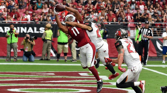 Palmer throws for 3 TDs, Winston picked off 4 times in rout of Bucs