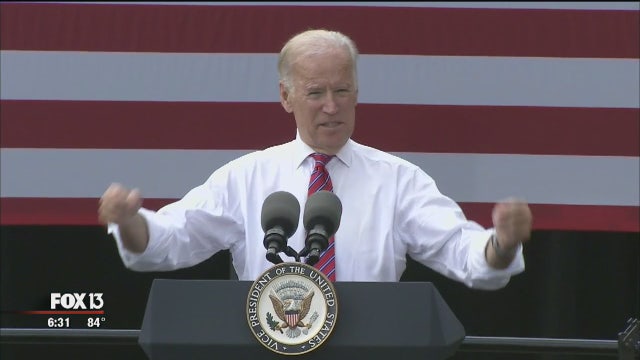 Vice President Biden rallies for Clinton in Tampa