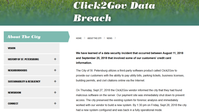 Data breach affects thousands of St. Pete city customers