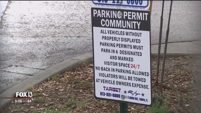 Violators will be towed: Backing into spots at Tampa apartment complex not allowed