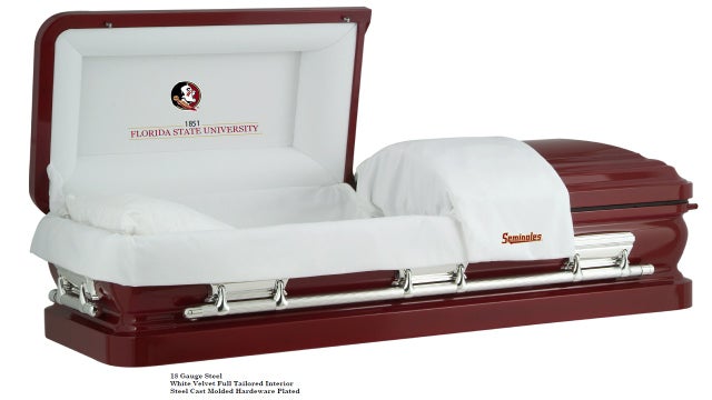 Local funeral home sells college-themed caskets