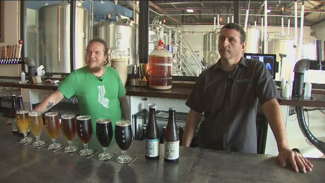 Charley tours Crooken Thumb Brewery in Safety Harbor