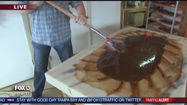 Charley makes fudge at Florida Fudge Factory